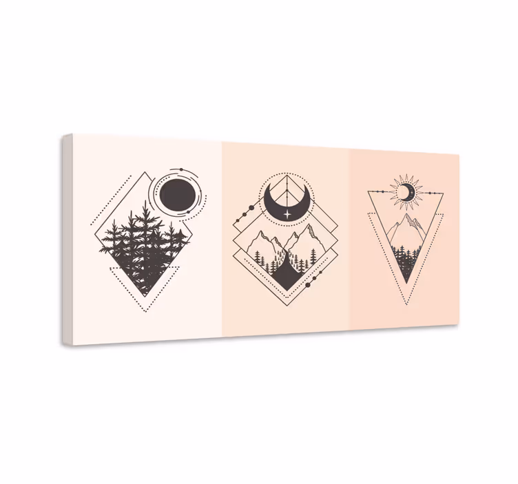 Geometrik tablo dağ deseni simgesi - TenStickers