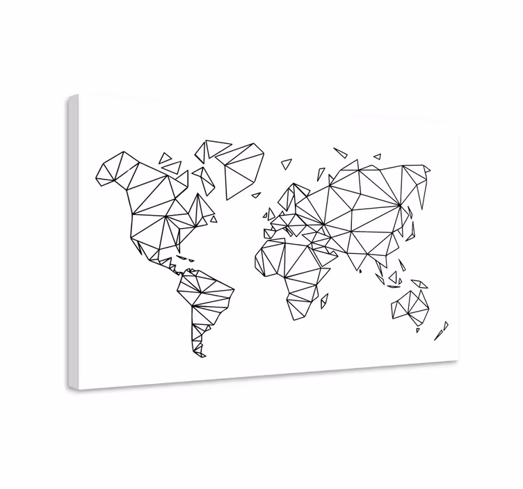 Dünya haritası tablo - geometrik evren taslağı - TenStickers