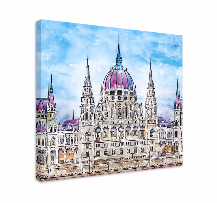 Şehirler ve Ülkeler kanvas tablo - budapeşte parlamento - TenStickers