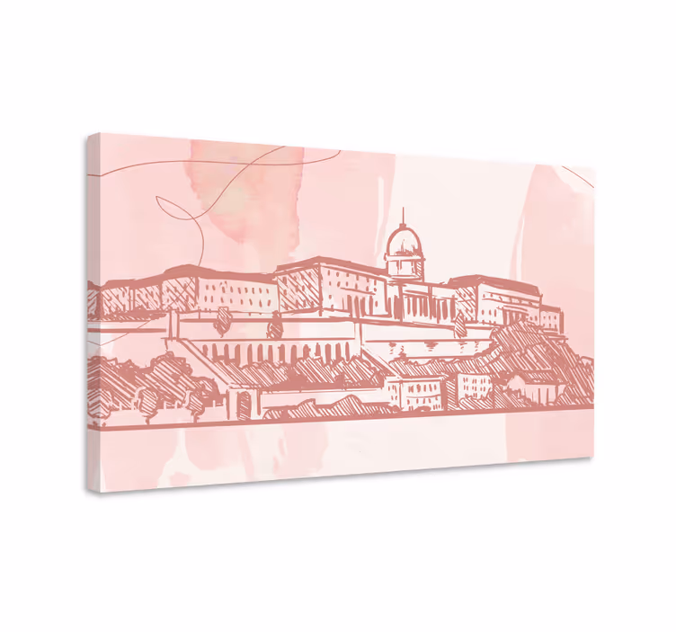 Şehirler ve Ülkeler kanvas tablo - tarihi Şehir silueti - TenStickers