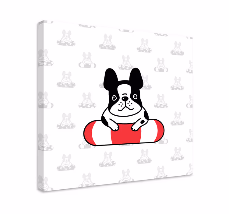 Köpek tablo sevimli fransız bulldog - TenStickers