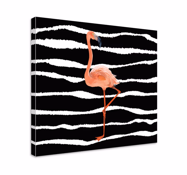 Kuş tablo flamingo Çizgiler Üzerinde - TenStickers