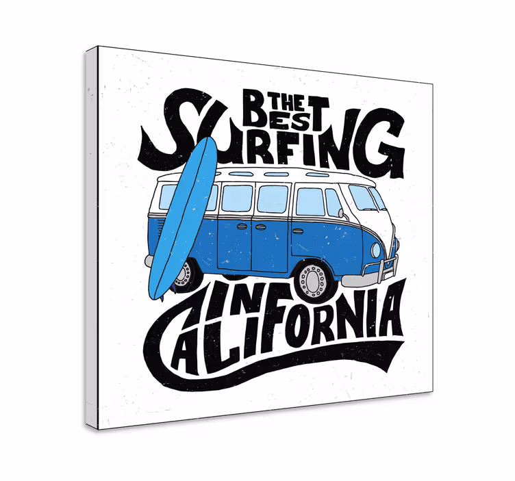 Spor kanvas tablo surfing kaliforniya van - TenStickers