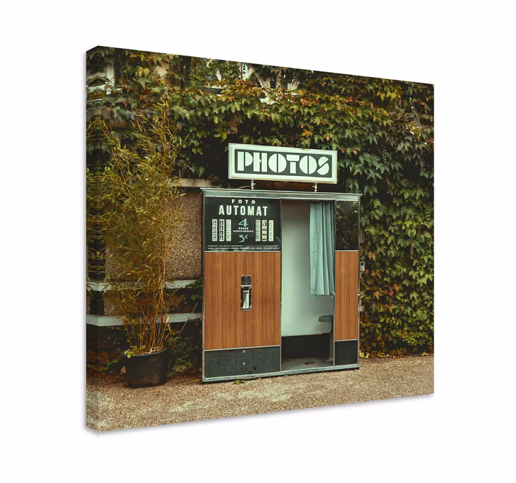 Yeşil eski fotoautomat retro tuval sanatı - TenStickers