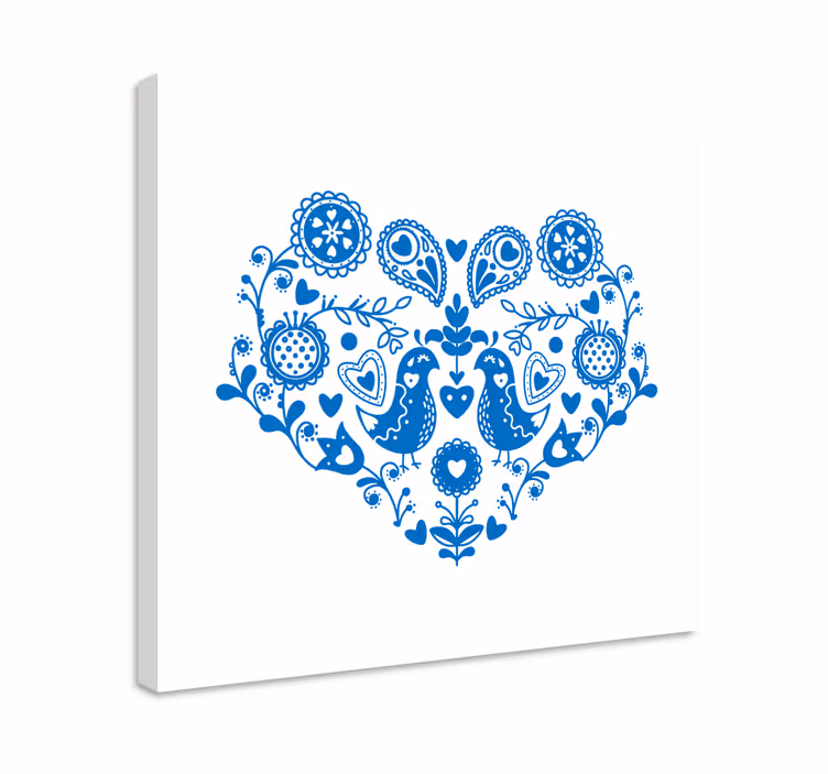Kalp şeklinde çiçek tuvali - TenStickers