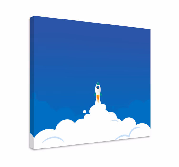 Dinozor kanvas tablo roket fırlatma macerası - TenStickers
