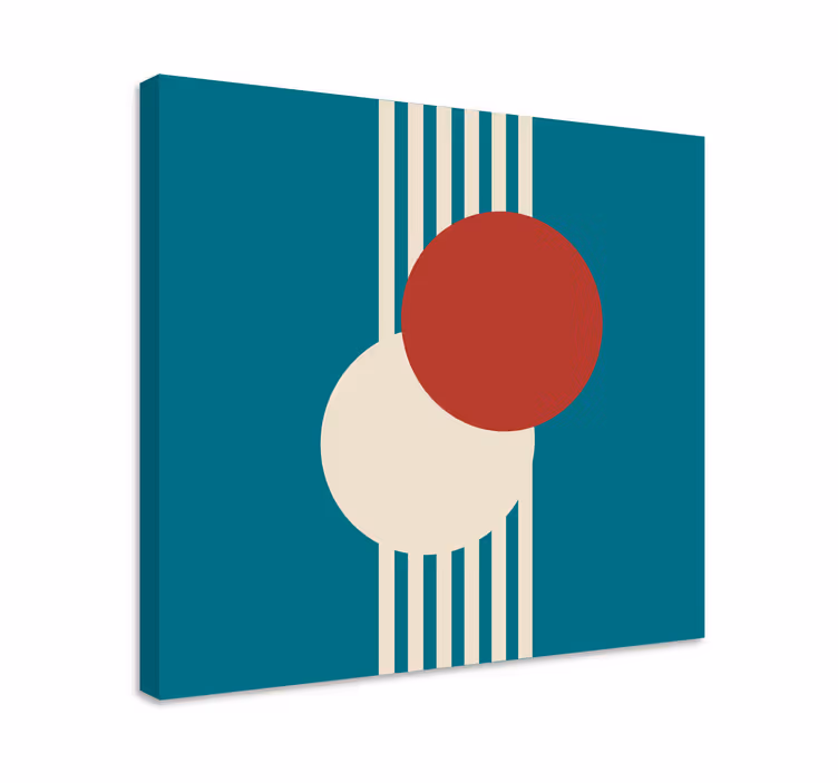 Iki daire soyut sanat geometrik tuval - TenStickers