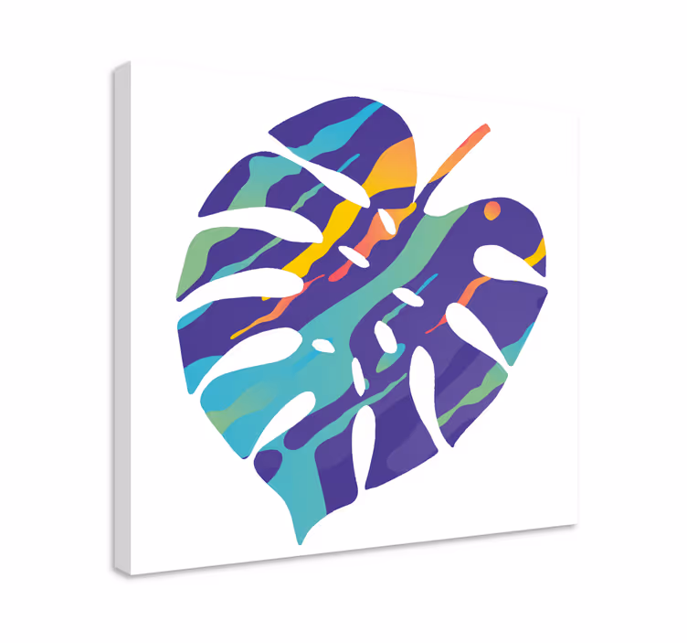 Renkli yaprak soyut sanat geometrik tuval - TenStickers