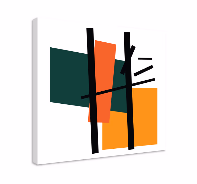 Kareler ve dikdörtgenler sanat geometrik tuval - TenStickers