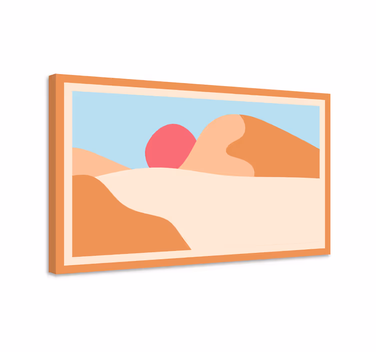 Soyut tablo - stilize edilmiş Çöl manzarası - TenStickers