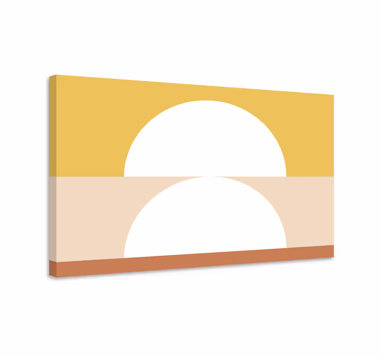 Iki yarım daire geometrik sanat geometrik tuval - TenStickers