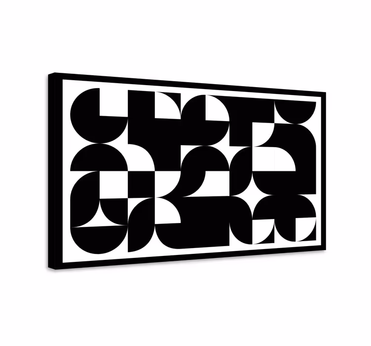 Siyah soyut sanat geometrik tuval - TenStickers