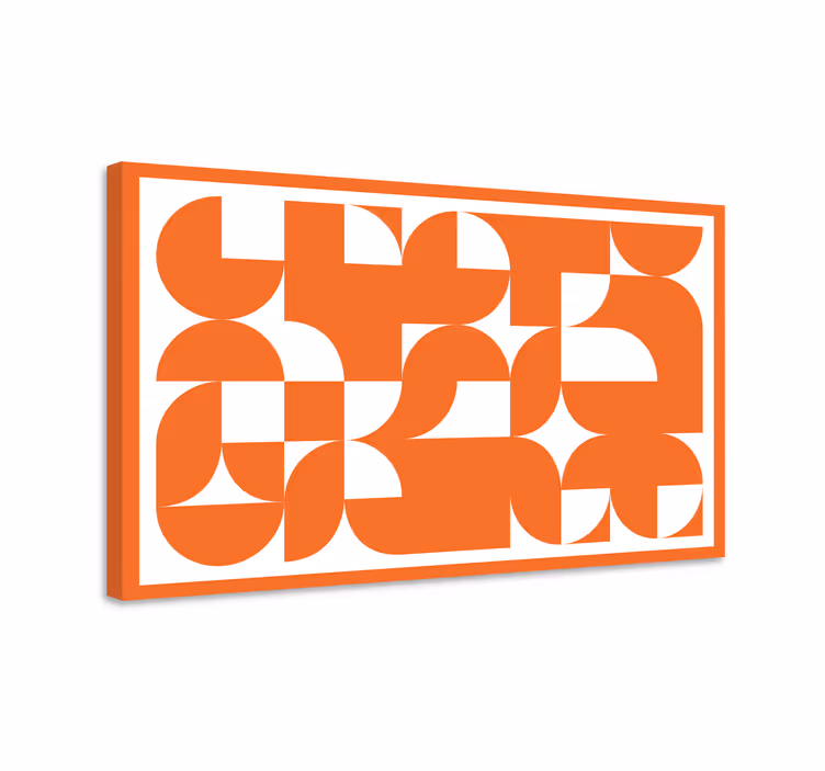 Turuncu soyut sanat desen geometrik tuval - TenStickers