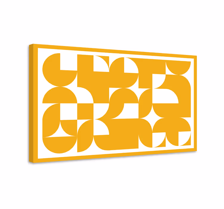 Sanat şekiller sarı desen geometrik tuval - TenStickers