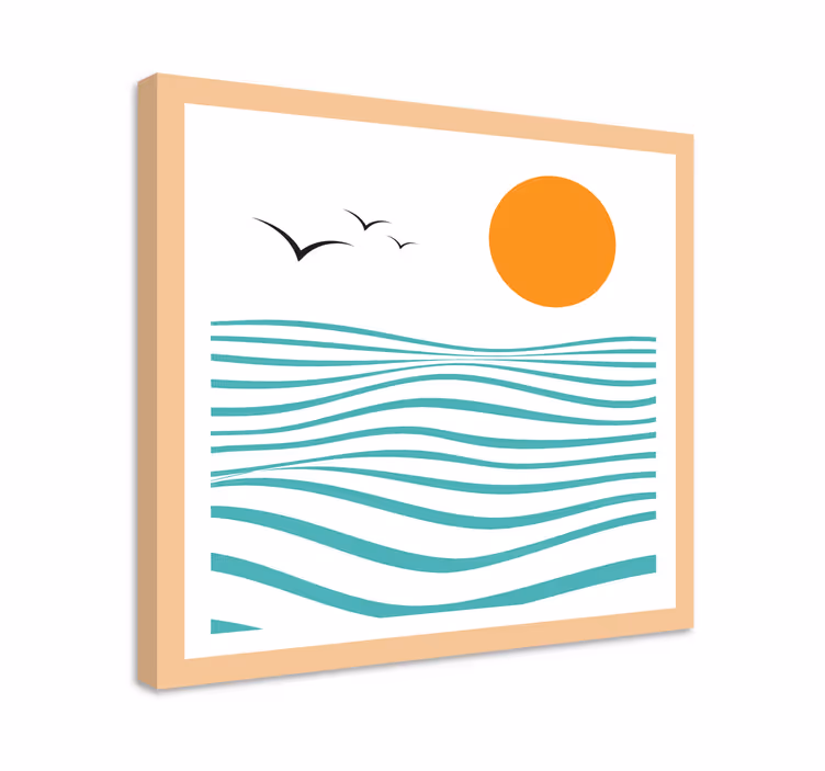 Deniz soyut sanat geometrik tuval - TenStickers