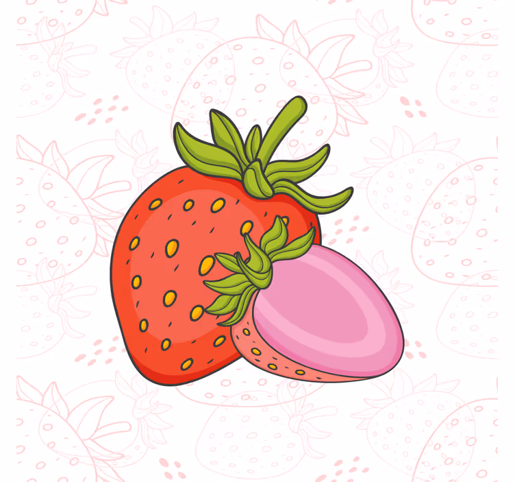 Sorunsuz kırmızı ve pembe çilek meyve tuvali - TenStickers