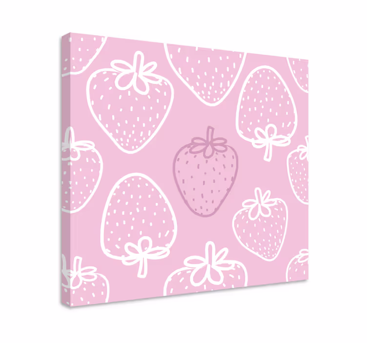 Sorunsuz pembe çilek deseni meyve tuvali - TenStickers