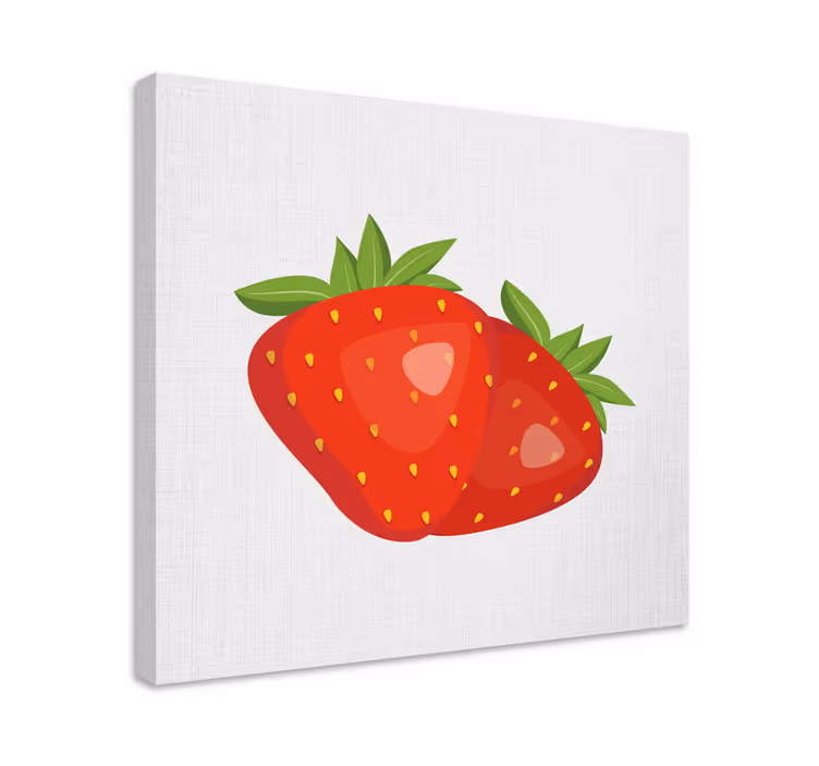 Parlak arka plan tuval üzerine çilek deseni - TenStickers