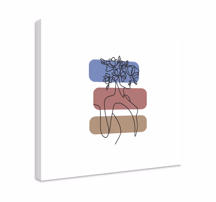 Çiçekler ve bitkiler kanvas tablo minimalist Çiçek figürü - TenStickers