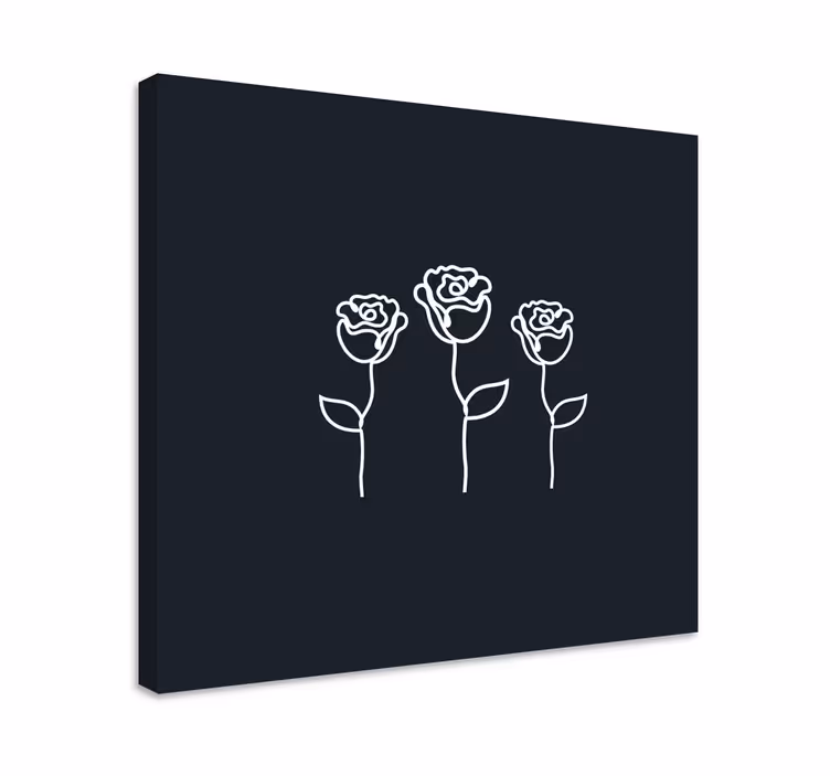 Çiçekler ve bitkiler kanvas tablo Üç stilize gül - TenStickers
