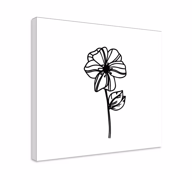 Papatya çiçeği modern hat sanatı çiçek tuval - TenStickers