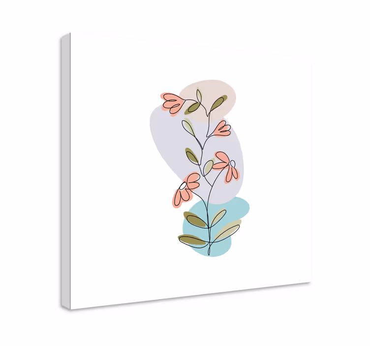 Papatya çiçekleri minimalist tasarım çiçek tuvali - TenStickers