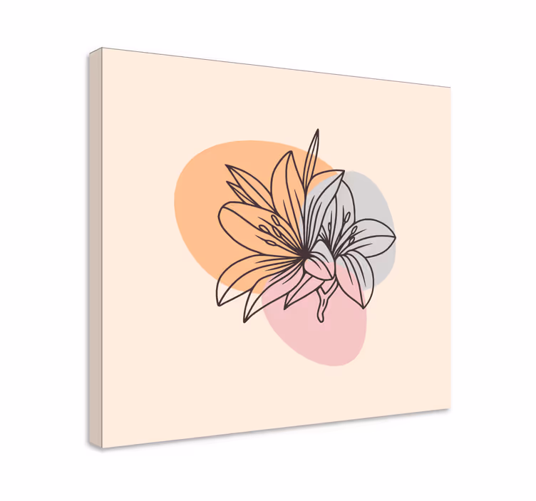 Bir çift minimalist çiçek tuvali - TenStickers