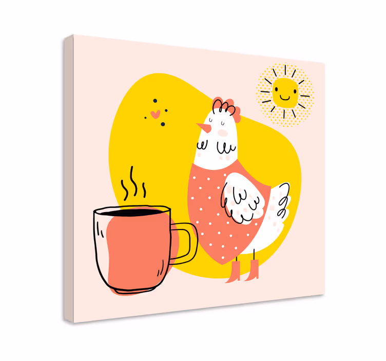 Hayvanlar tablo neşeli tavuk sabahı - TenStickers