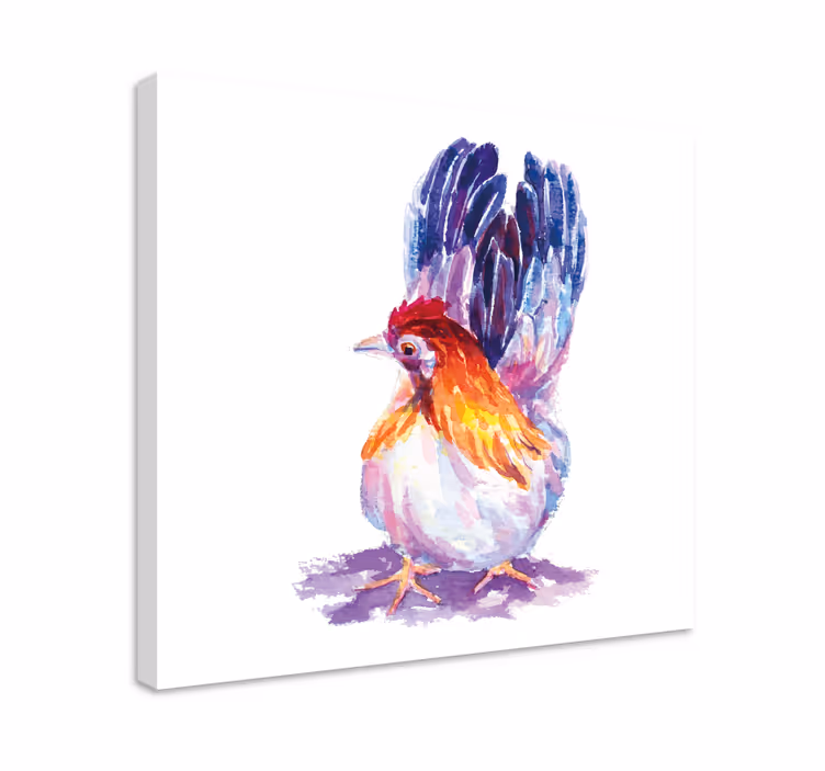 Kuş tablo renkli horoz figürü - TenStickers