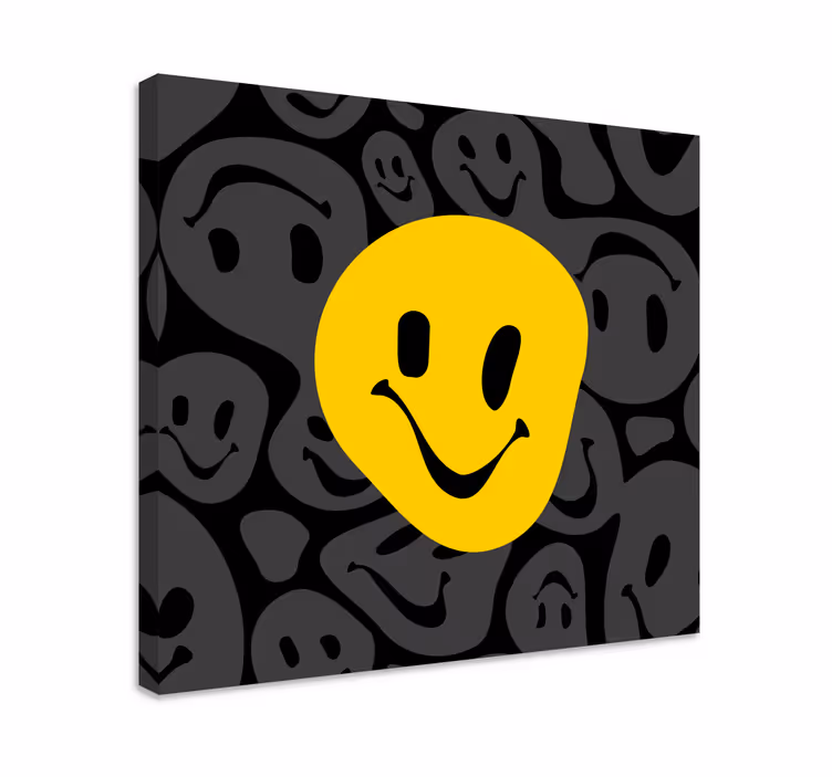 Sarı gülen yüz genç kanvas baskılar - TenStickers