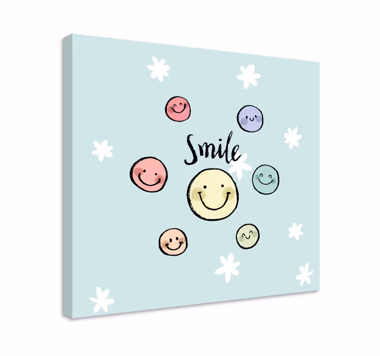Alıntılar kanvas tablo - gülümseme yüzü koleksiyonu - TenStickers