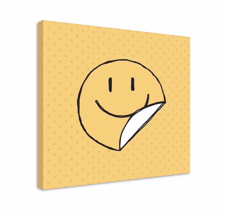Abc ve harfler kanvas tablo - gülümseyen yüz emoticon - TenStickers