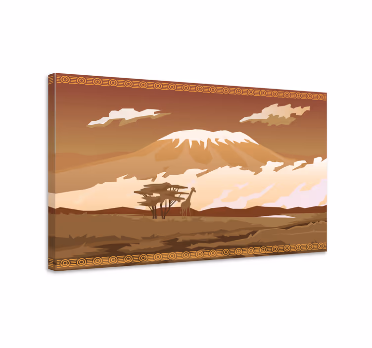 Kilimanjaro kahverengi manzara tuval - TenStickers