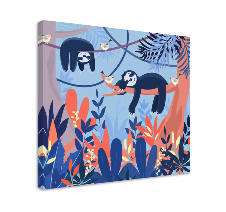 Hayvanlar tablo - sarkan tembel hayvanlar daldaki - TenStickers