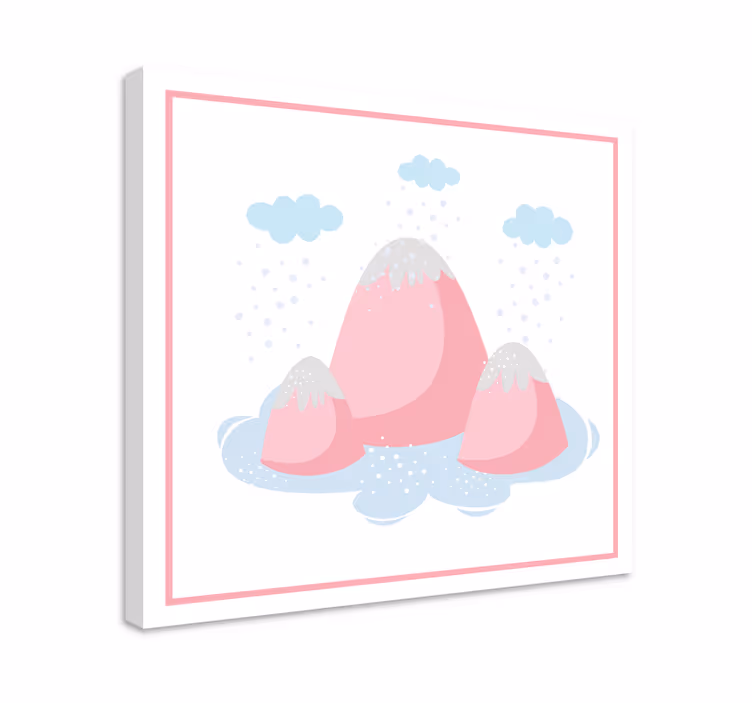 Zarif kanvas tablo pembe dağ manzarası - TenStickers