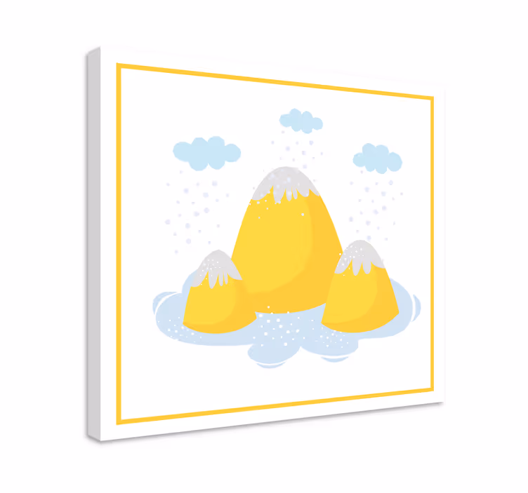 Tablo manzaraları sarı dağ zirveleri - TenStickers