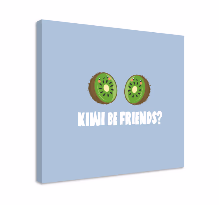 Meyveler kanvas tablo kiwi dilimi arkadaşlığı - TenStickers