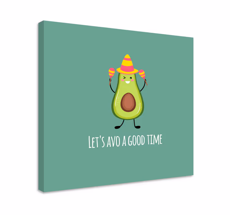 Metin içeren kanvas tablo - avokado keyfi - TenStickers
