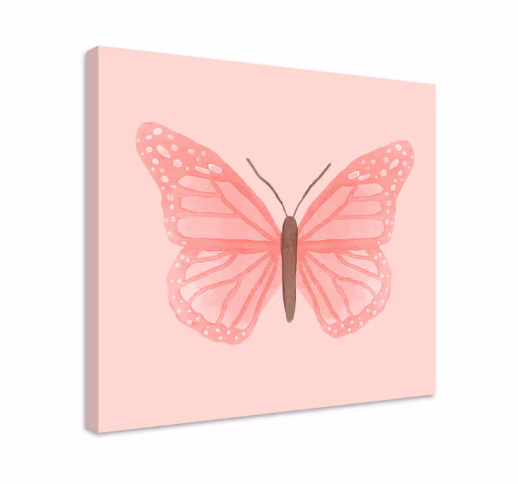 Pembe kiremit kelebekler kelebek tuval duvar sanatı - TenStickers