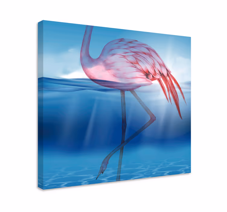 Kuş tablo zarif flamingo duruşu - TenStickers