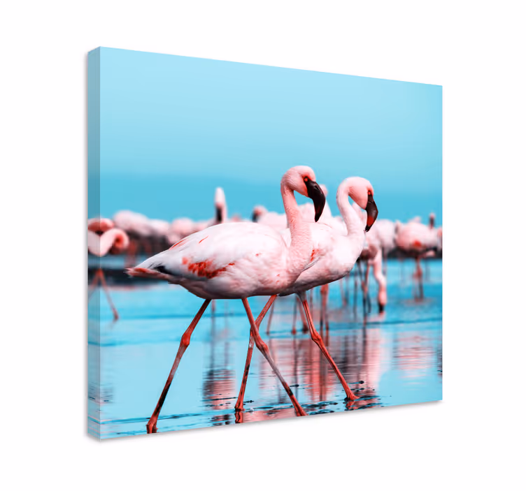 Kuş tablo muhteşem pembe flamingolar - TenStickers