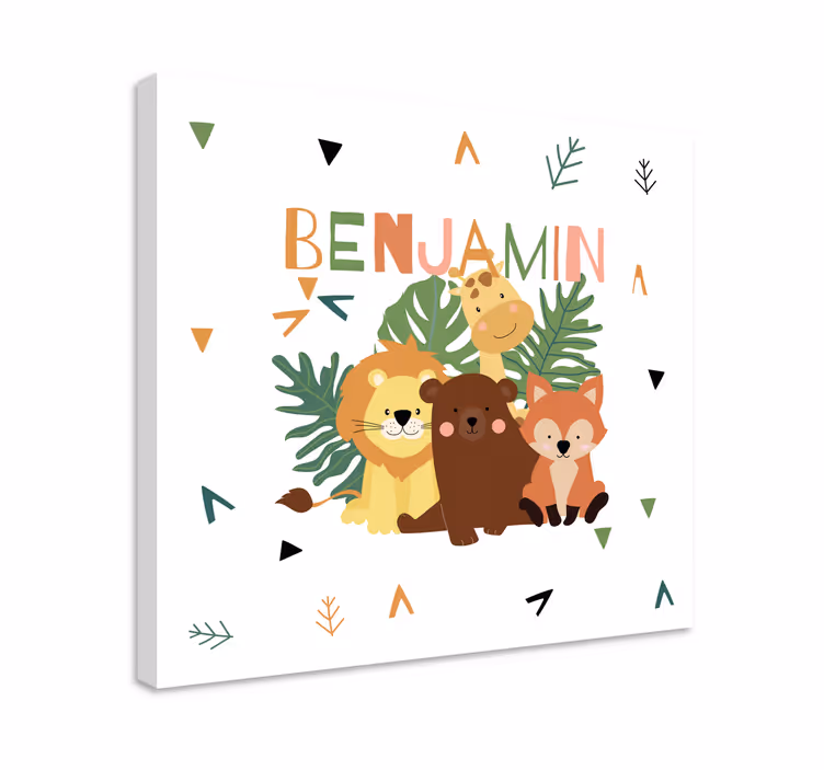 Yapraklı vahşi hayvanlar hayvan kanvas tabloları - TenStickers
