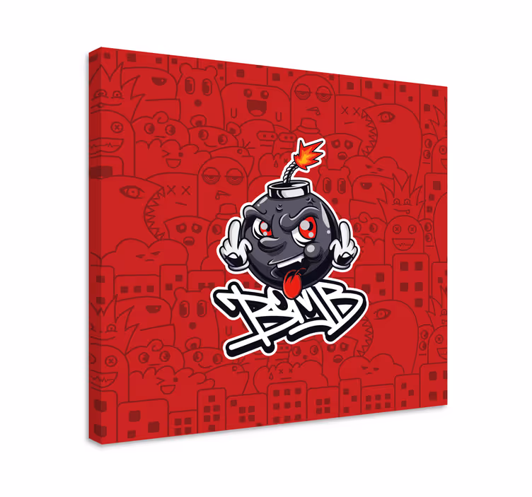 Yağma bebek bomba grafiti karikatür modern tuval - TenStickers