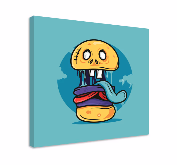 Zombi burger karikatür modern tuval - TenStickers