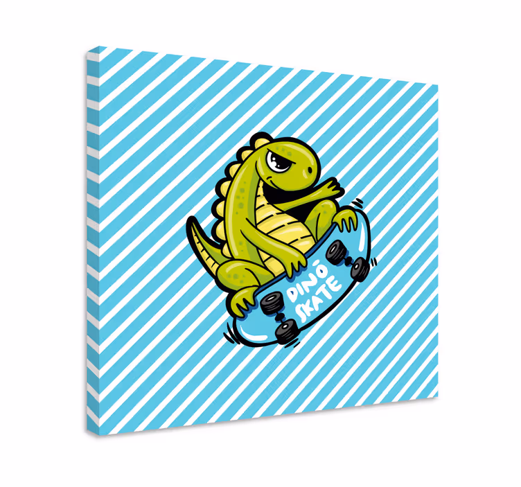 Dinozor kanvas tablo kaykay eğlencesi - TenStickers