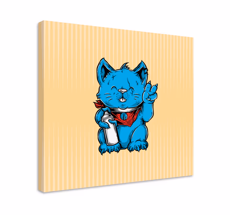 Modern tuval küpe ile karikatür kedi - TenStickers