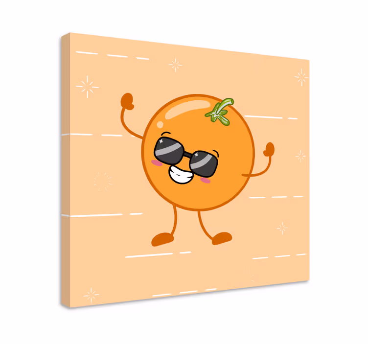 Meyveler kanvas tablo neşeli portakal figürü - TenStickers