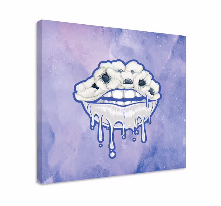 Dekorasyon tablo Çiçekli ağız - TenStickers