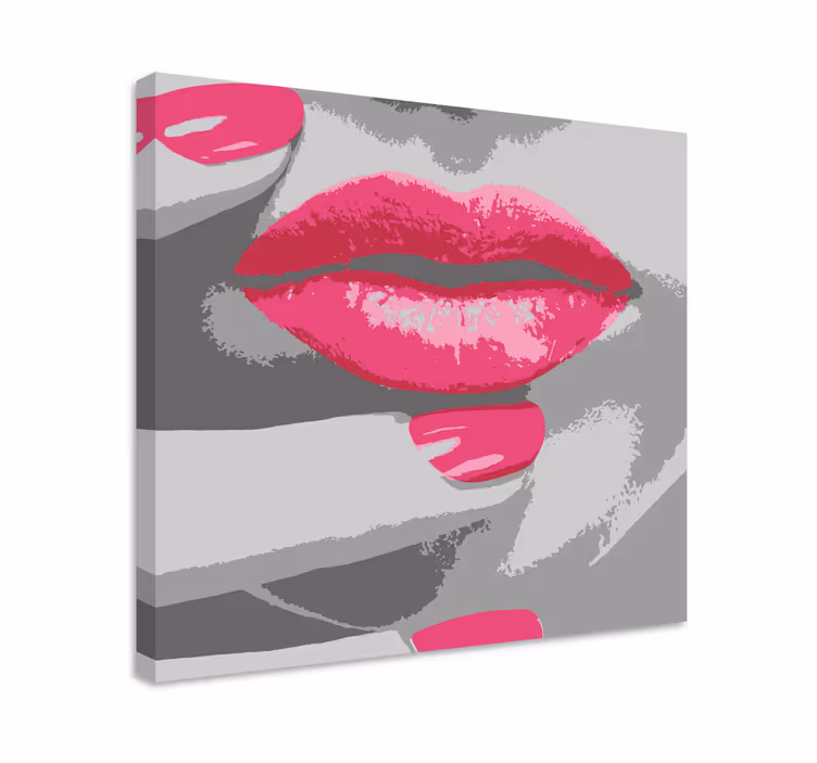 Vintage tablo pembe dudak detayı - TenStickers