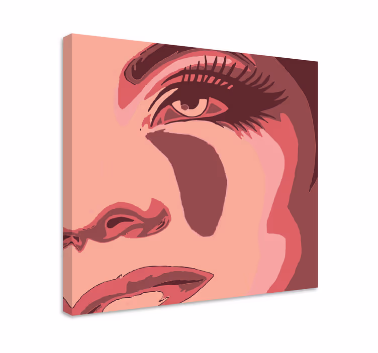 Kız yüz pop art modern tuval - TenStickers